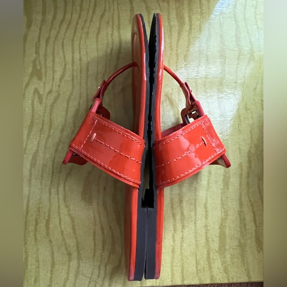 TORY BURCH Miller Patent Leather Orange Sandals size 7 - Picture 7 of 12